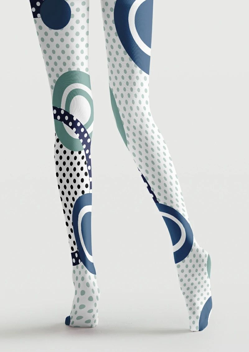 Mod Circle Polka Dot Tights Hosiery Pantyhose