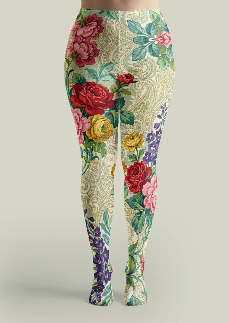 Ivory Rose Botanical Tights