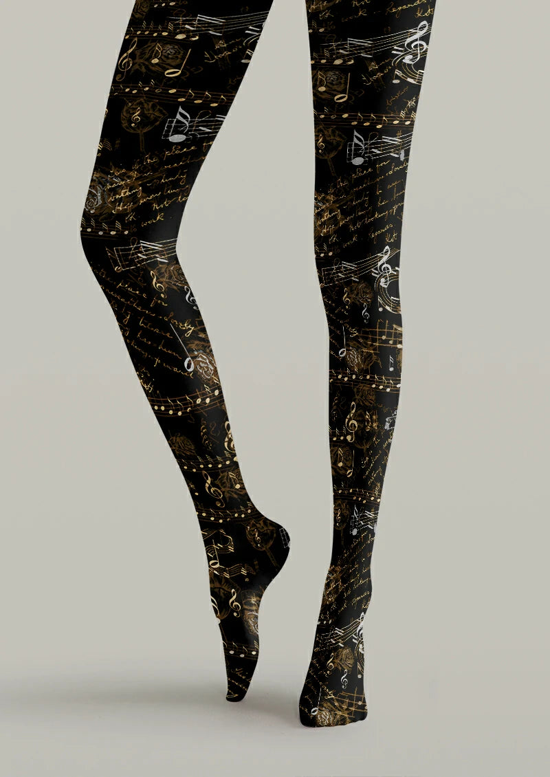 Black Music Rose Tights