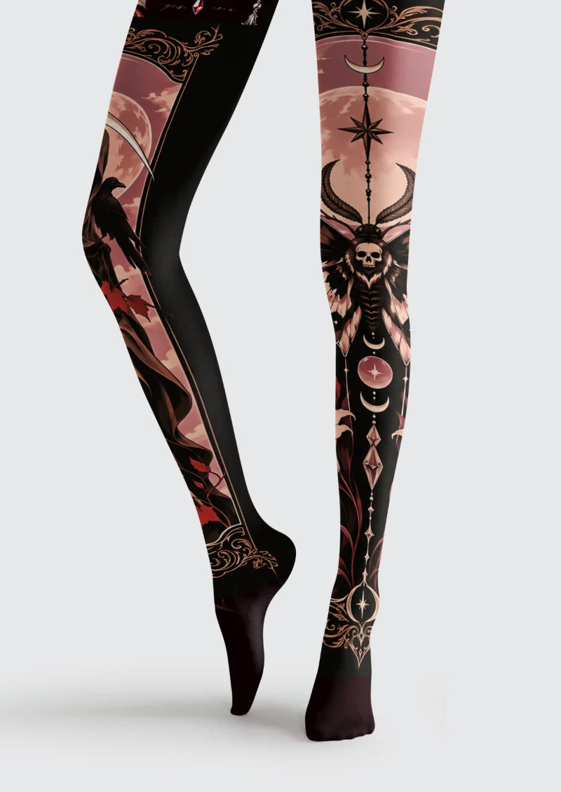 Black Reaper and Skull Moth Tights