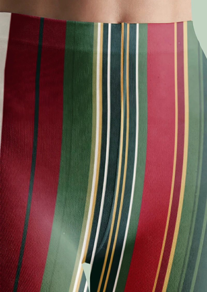 Green Red Stripe Tights