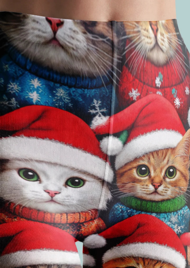 Red Christmas Cat Tights