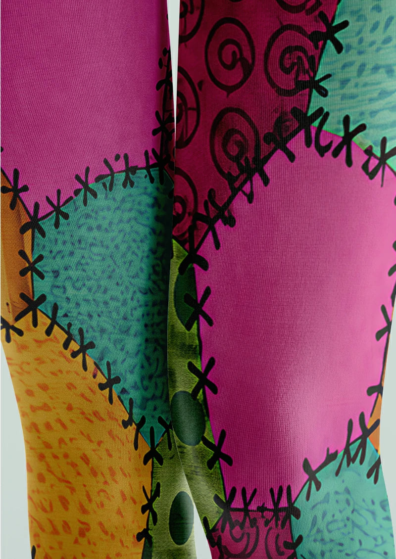 Multicolor Patchwork Tights