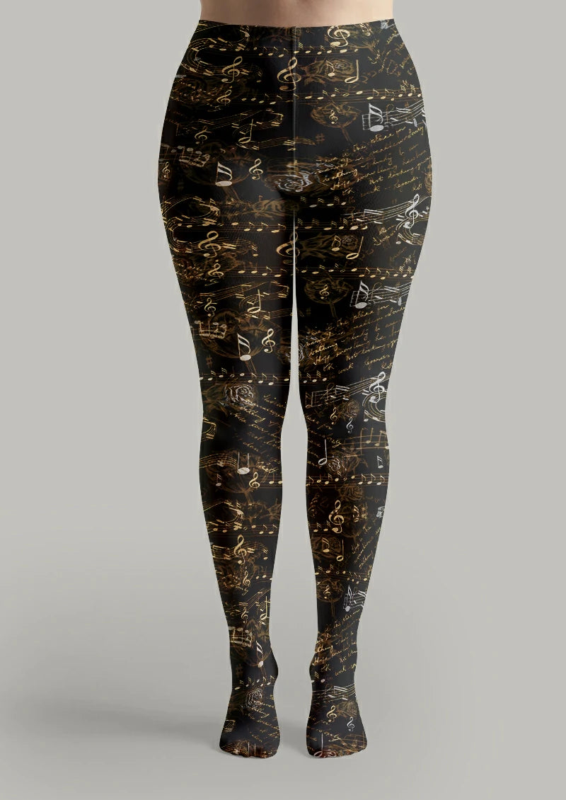 Black Music Rose Tights
