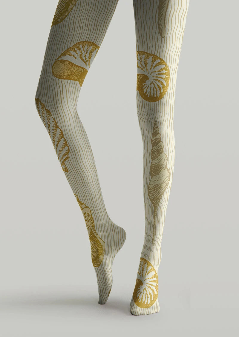 Seashell Pinstripe Graphic Tights Hosiery Pantyhose