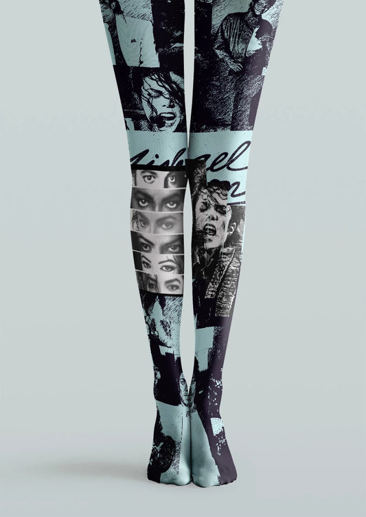 Michael Jackson Photo Collage Art Print Tights Hosiery Pantyhose