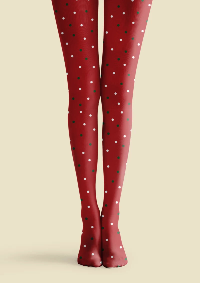Red Christmas Polka Dot Tights