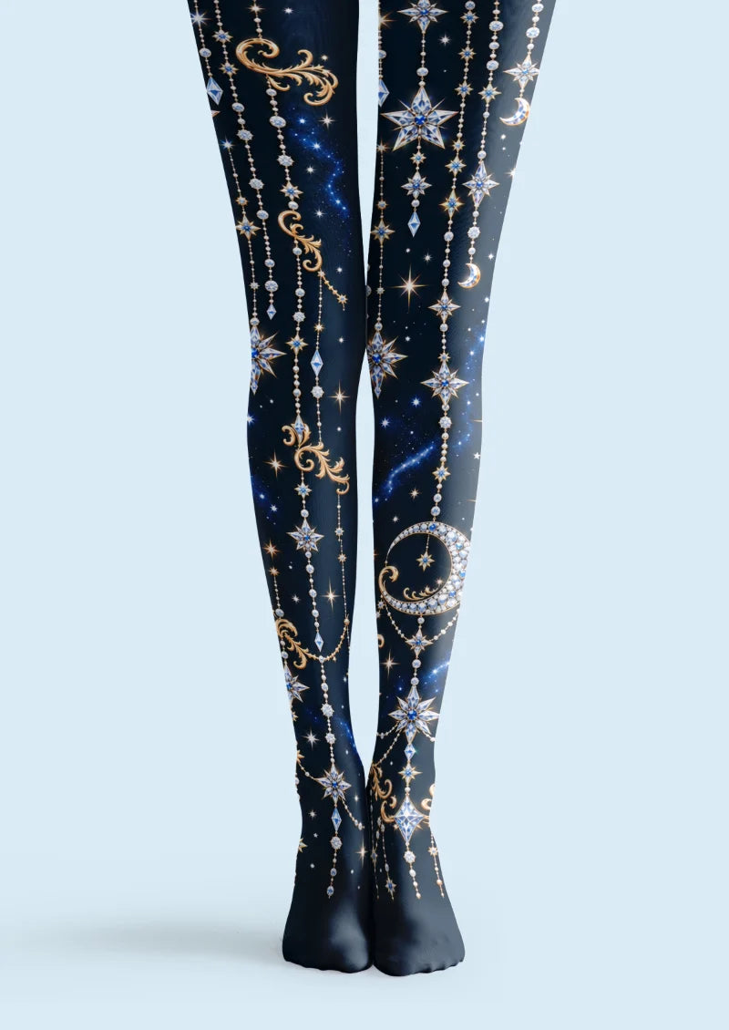 Navy Star and Moon Tights