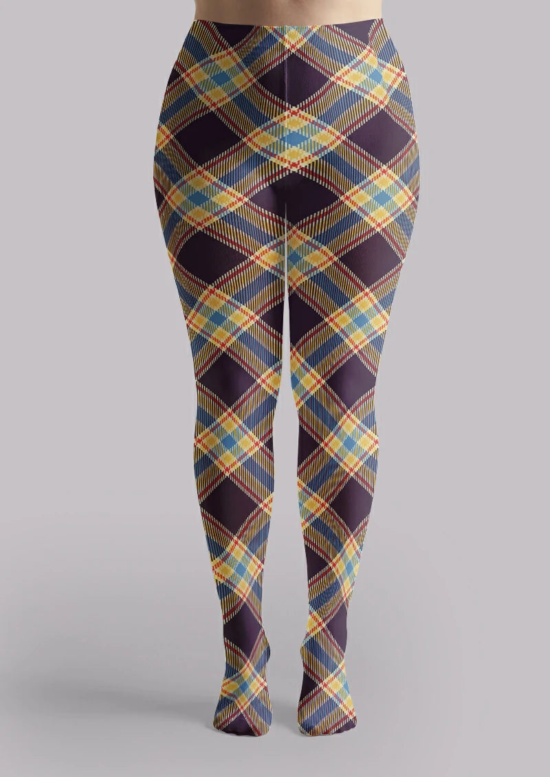 Multicolor Tartan Plaid Tights