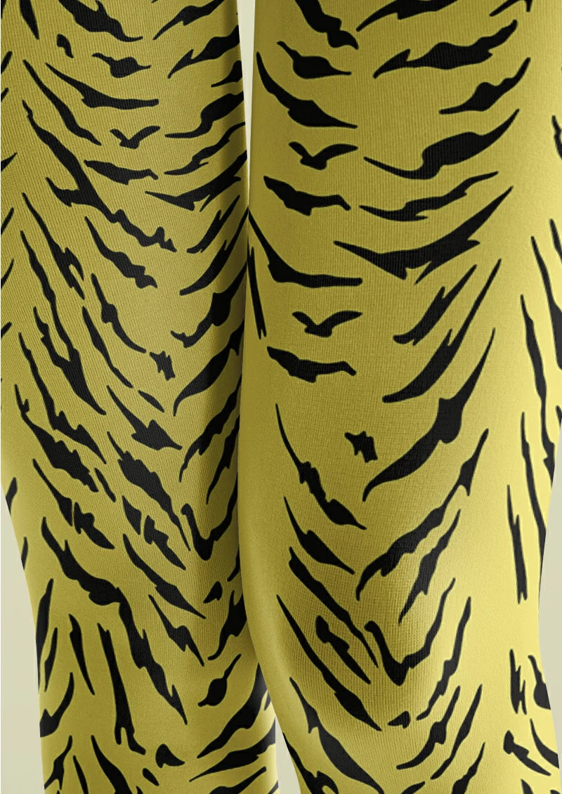 Yellow Tiger Print Tights