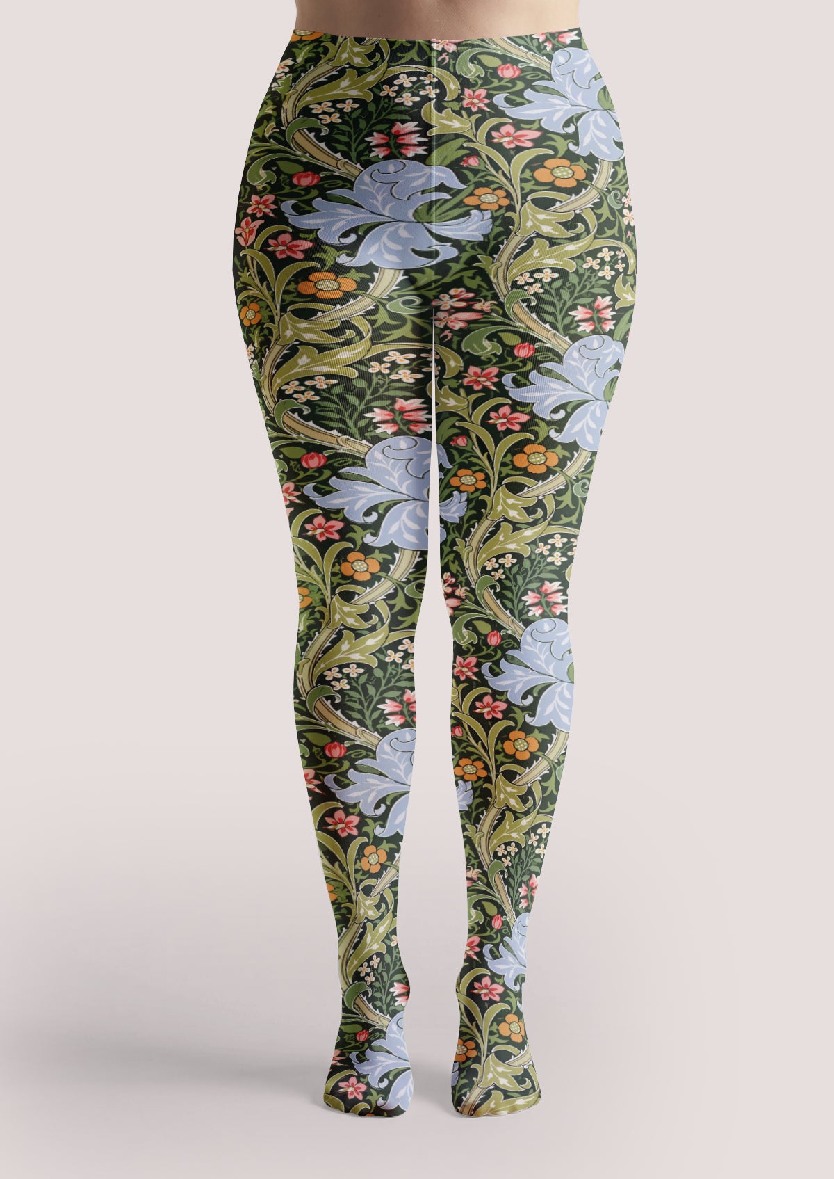 Black Floral Vine Tights