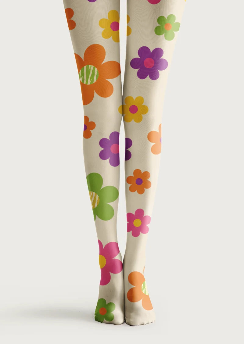 Ivory Rounded Flower Tights