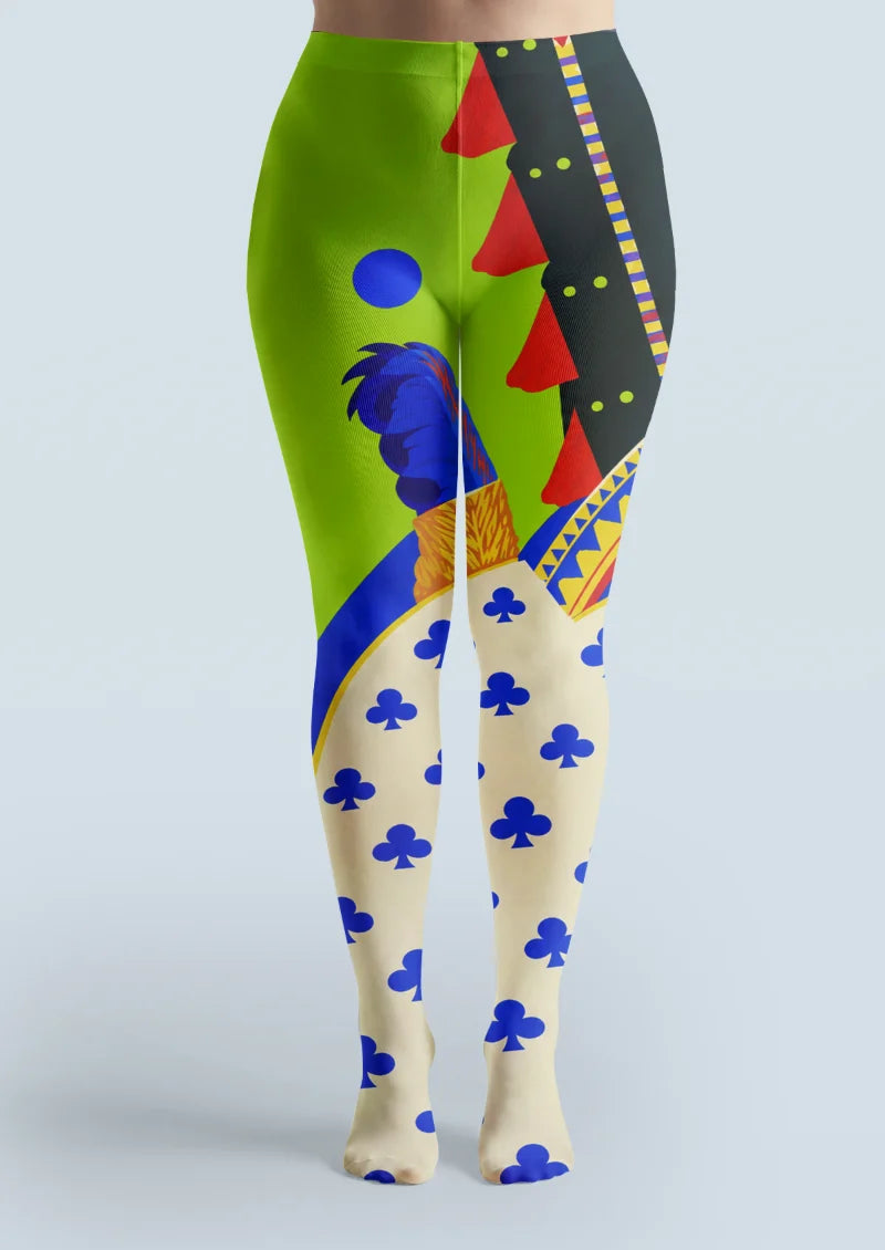 Ivory Playing Card Club Tights