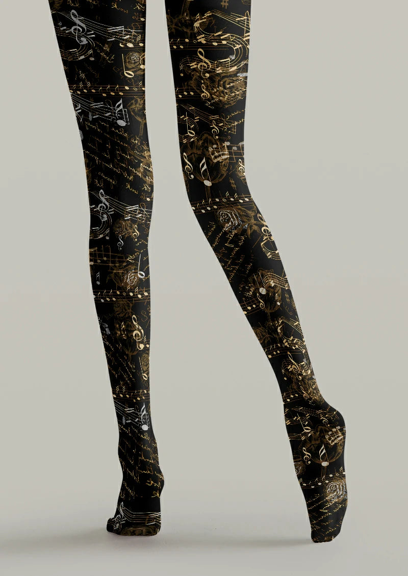 Black Music Rose Tights