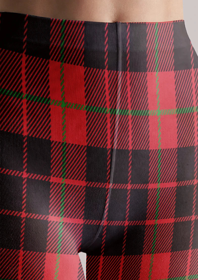 Black Red Plaid Tights
