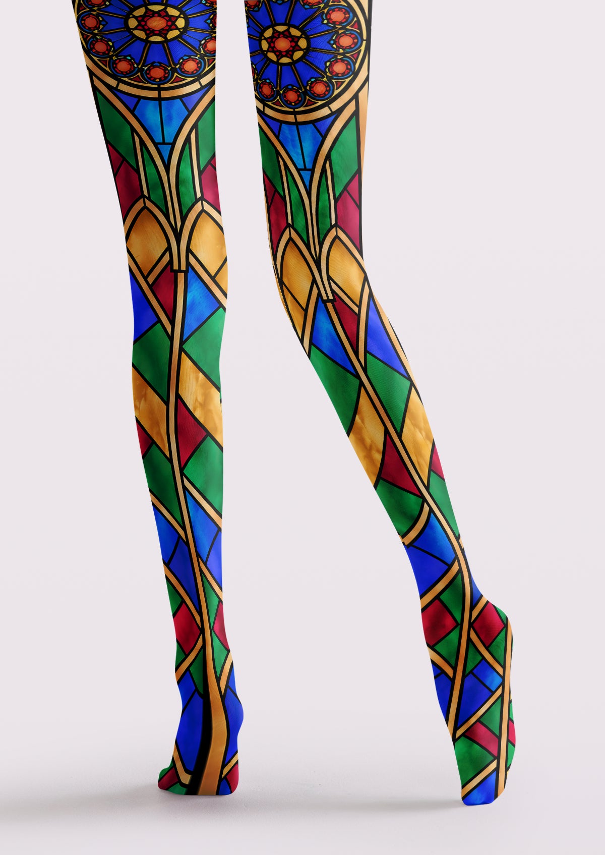 Multicolor Stained Glass Window Tights