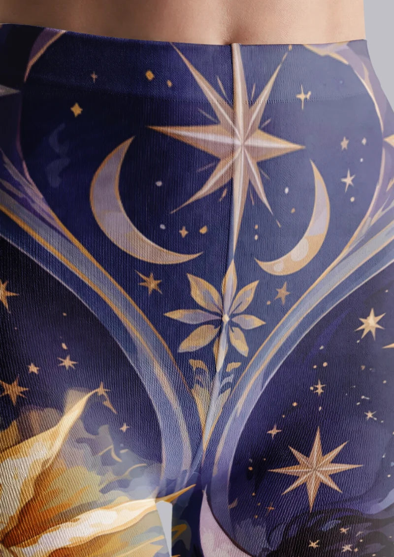 Multicolor Sun Moon Masquerade Tights