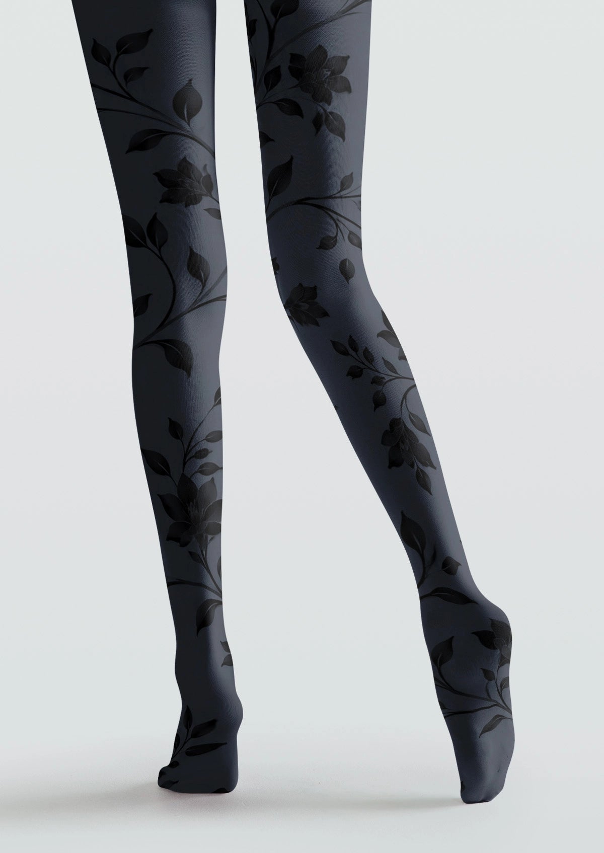 BLue Minimalist Florals Tights
