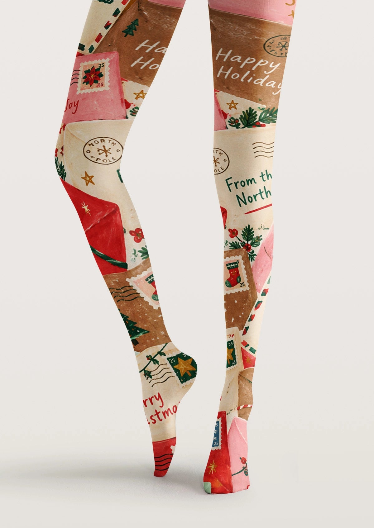 Multicolor Christmas Letters Tights