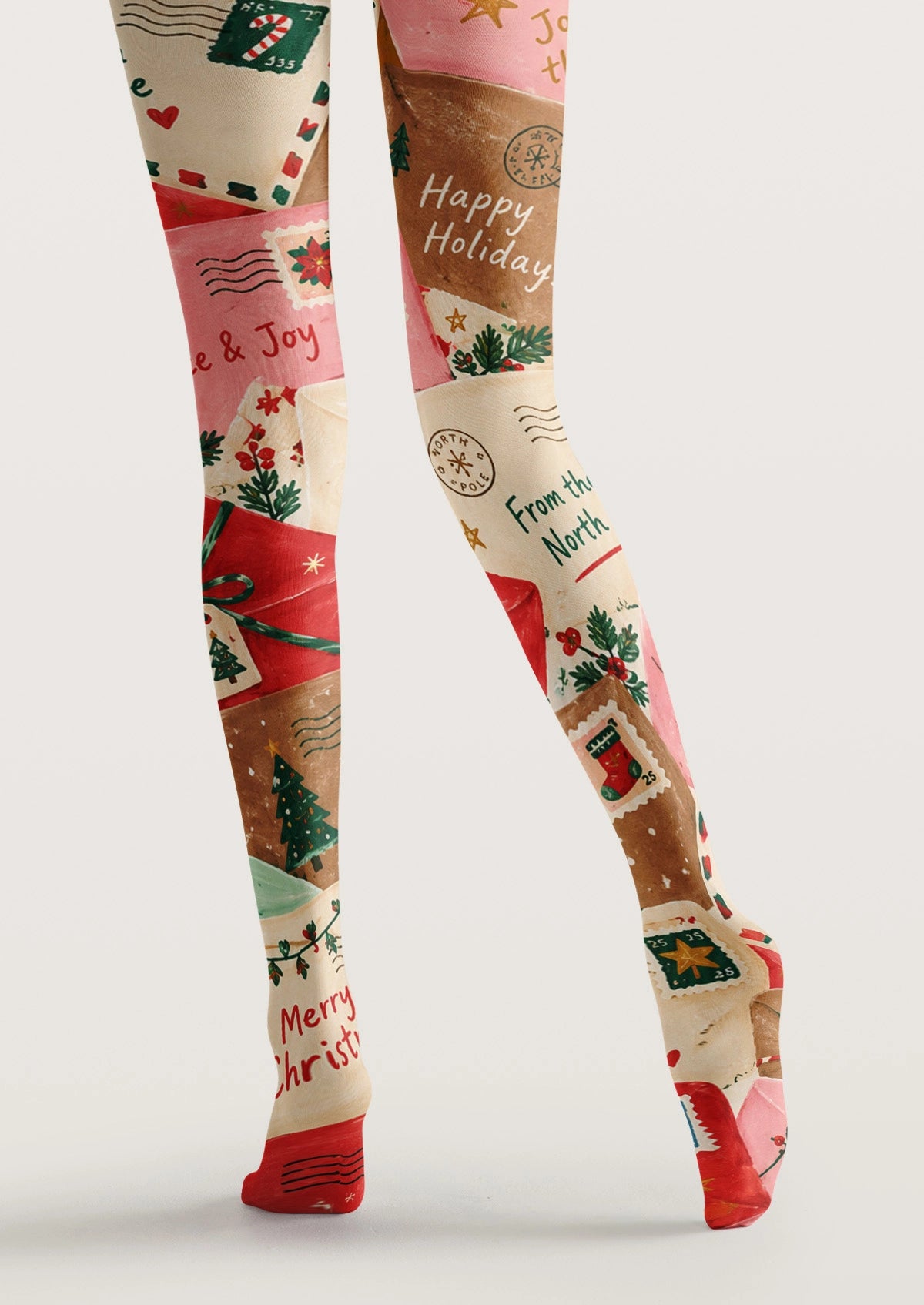 Multicolor Christmas Letters Tights