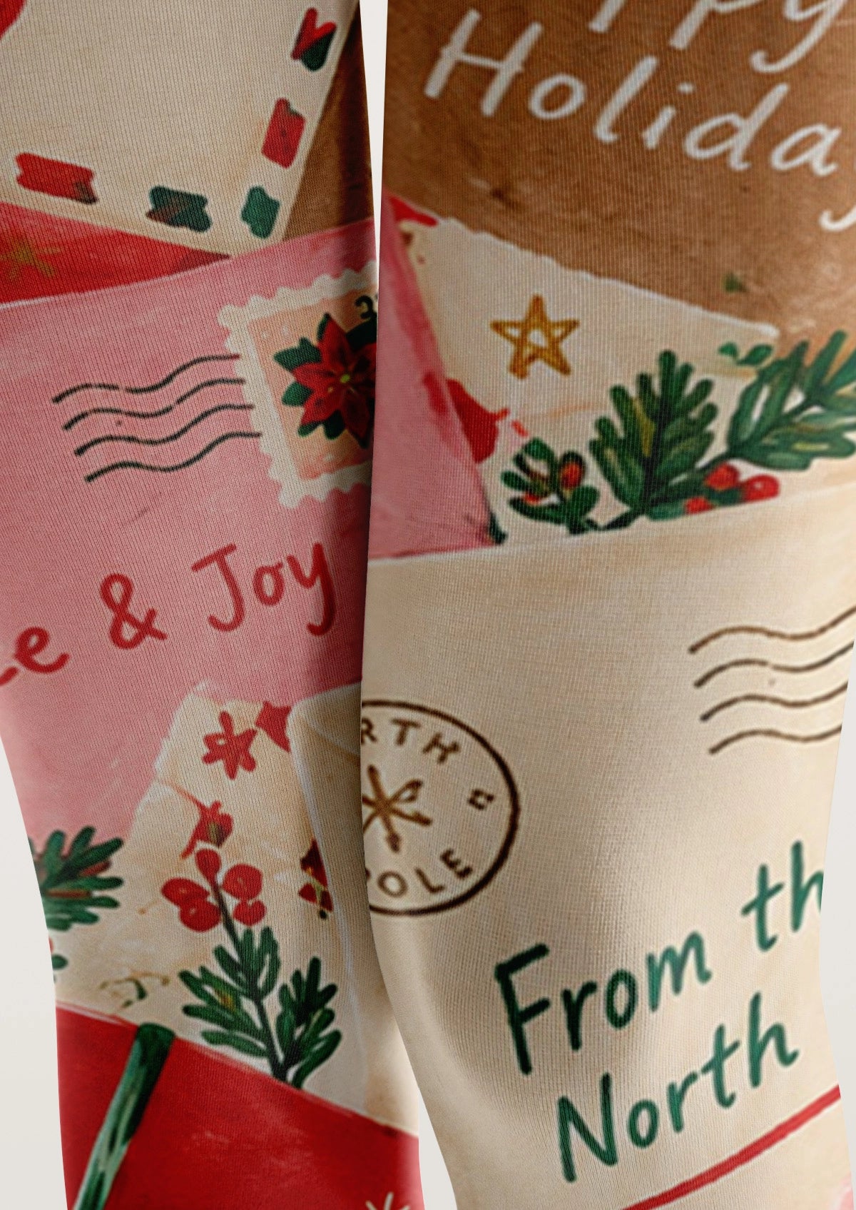Multicolor Christmas Letters Tights