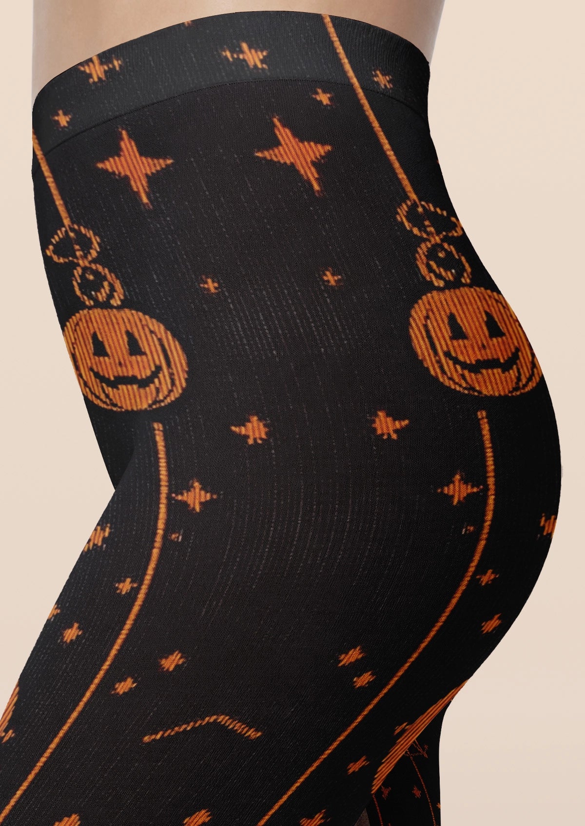 Orange Pumpkin Star Tights