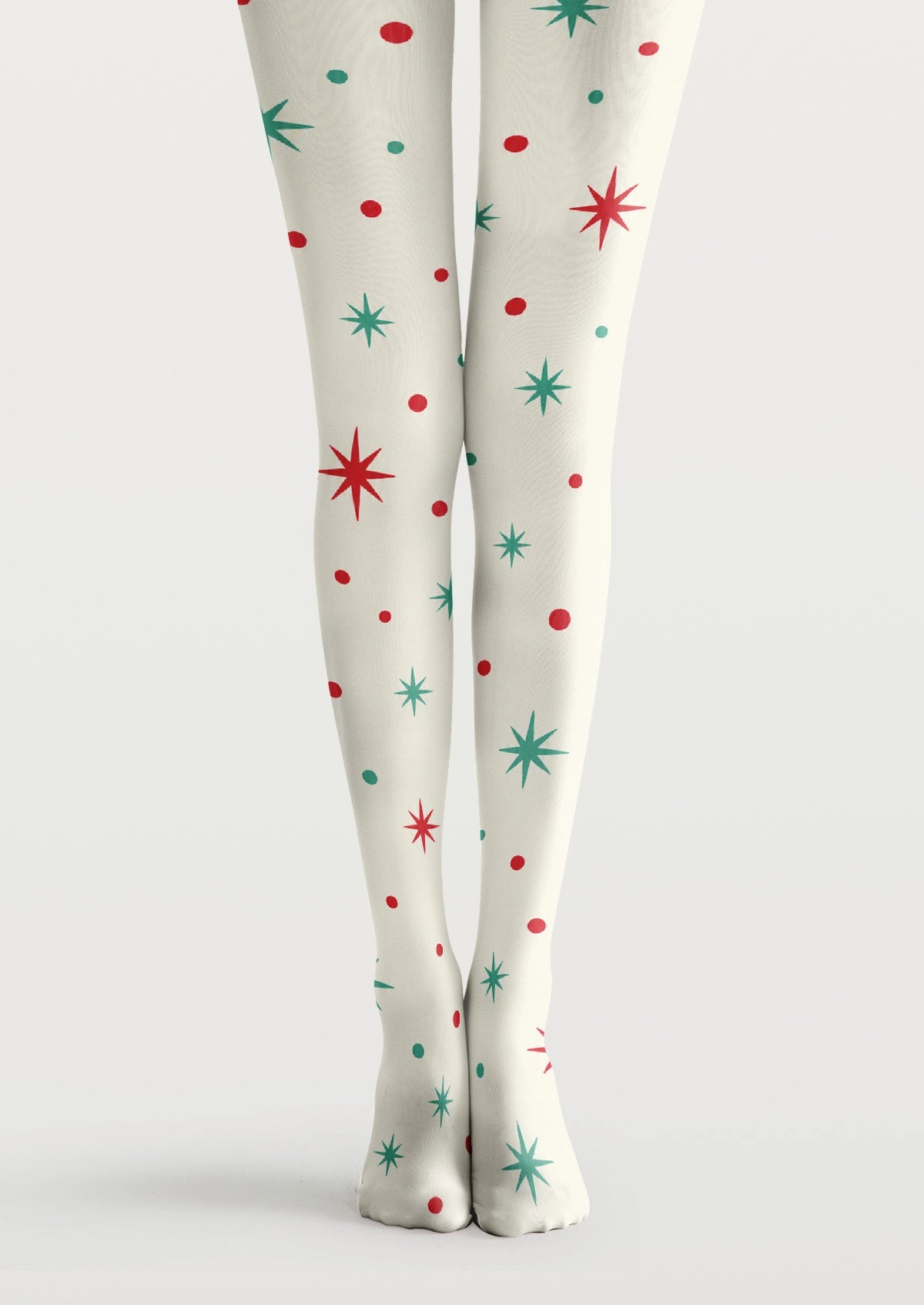 Christmas Stars And Polka Dots Tights