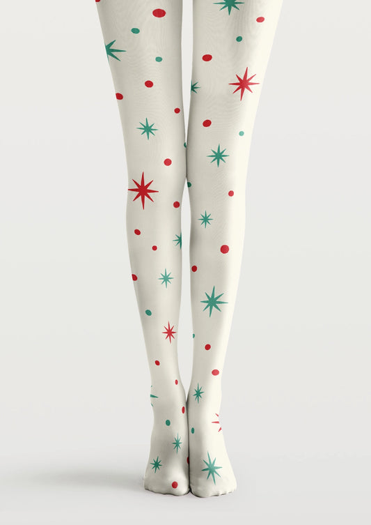 Christmas Stars And Polka Dots Tights