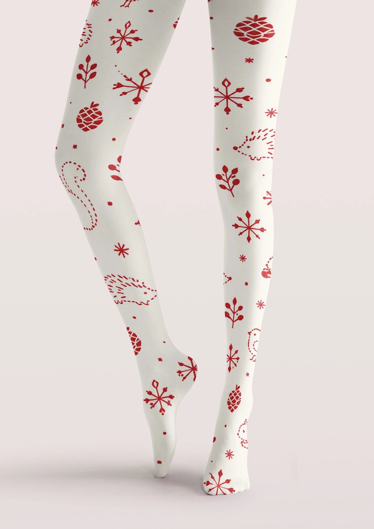 Red Snowy Woodland Friends Tights