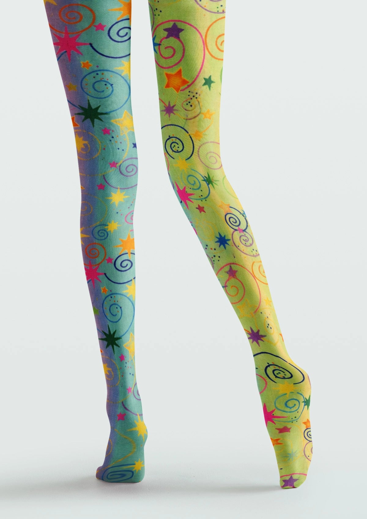 Multicolor Rainbow Stars Tights