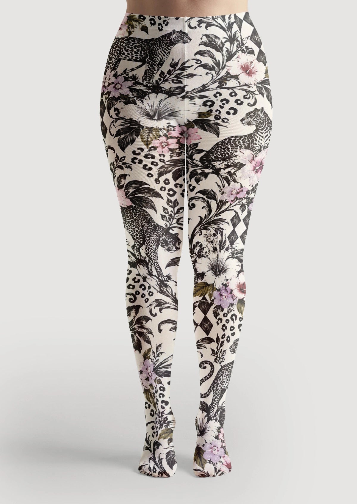Flowers And Leopards Tights