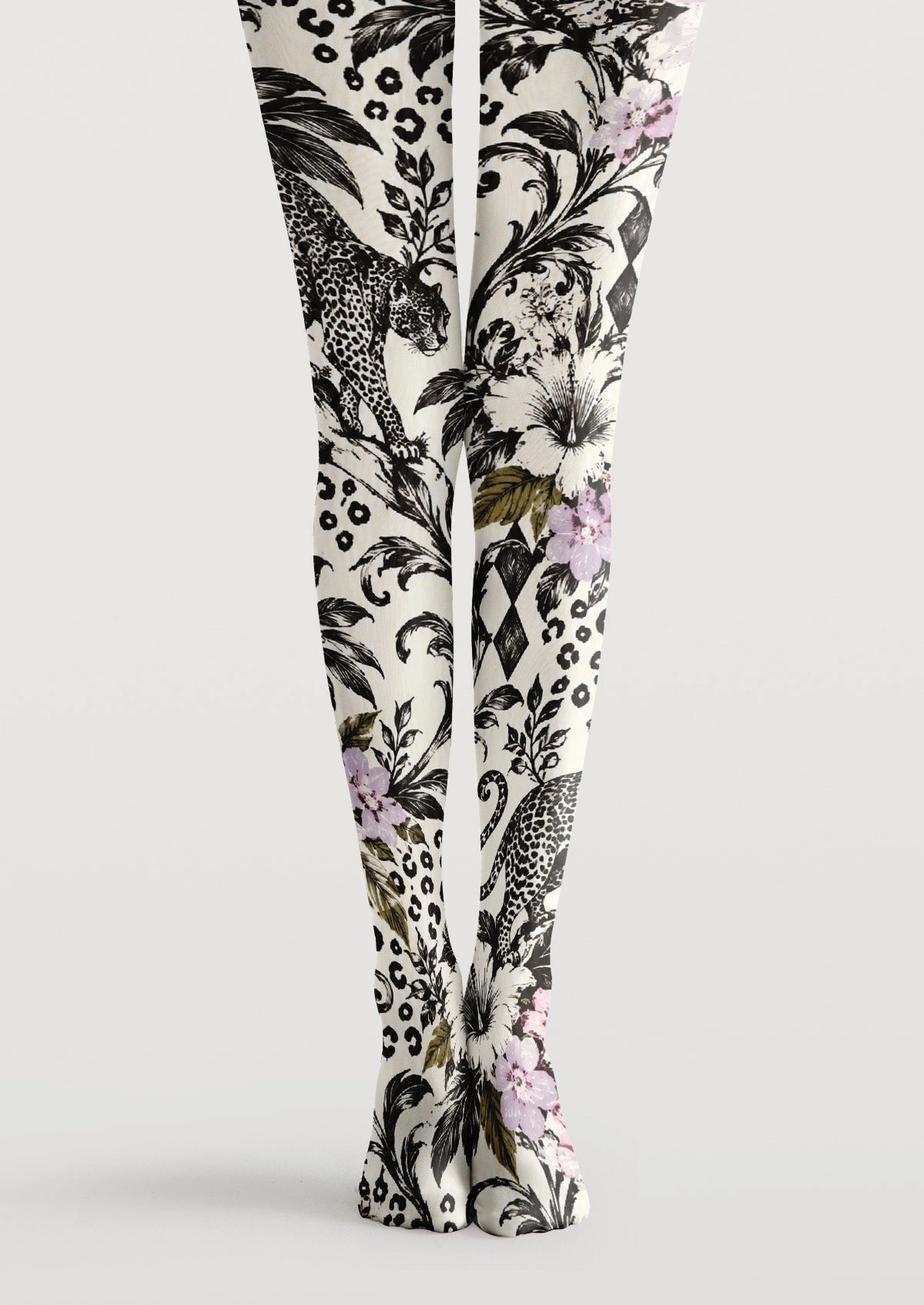 Flowers And Leopards Tights