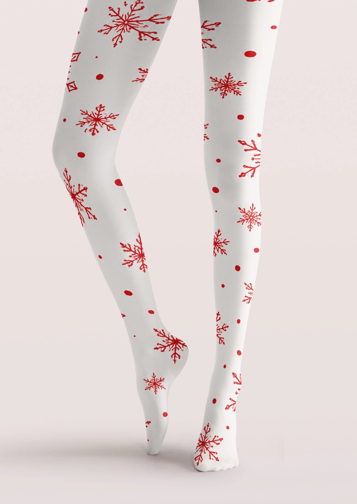 Red Christmas Snowflake Tights