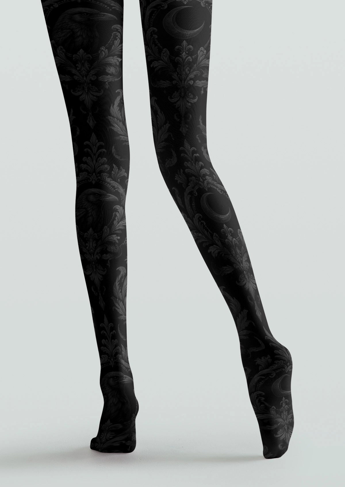 Black Raven And Moon Tights