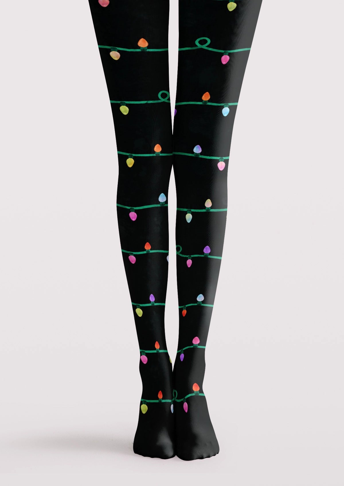 Black Christmas Lights Tights