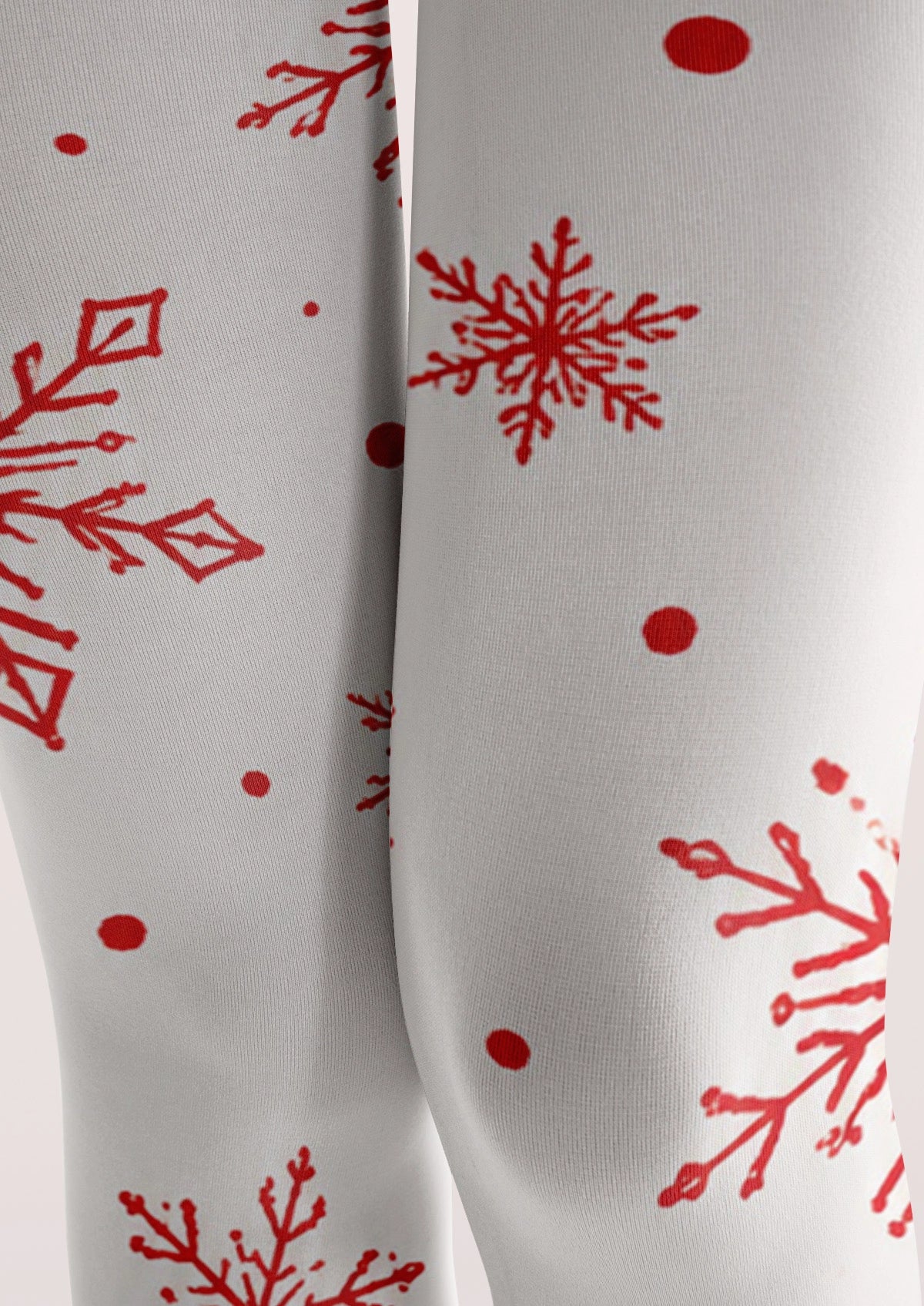 Red Christmas Snowflake Tights