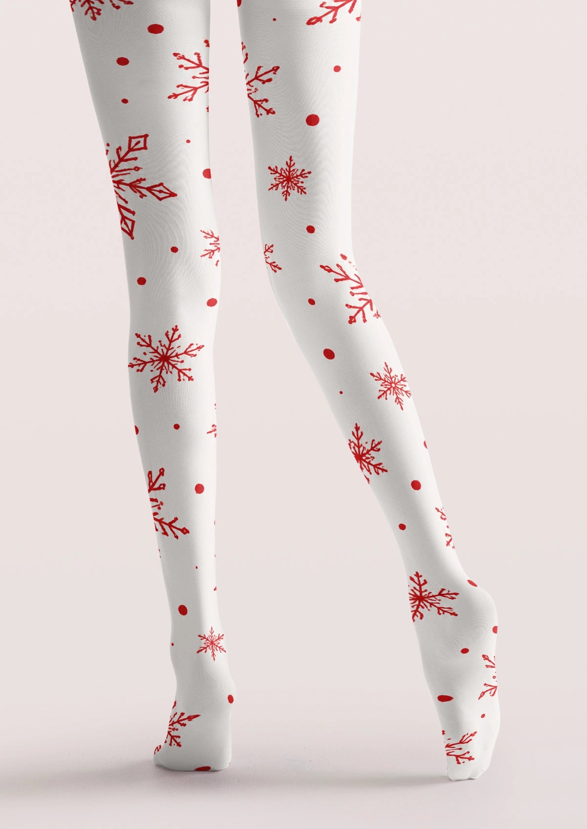 Red Christmas Snowflake Tights