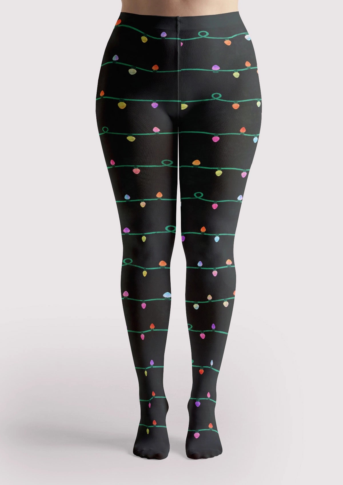 Black Christmas Lights Tights