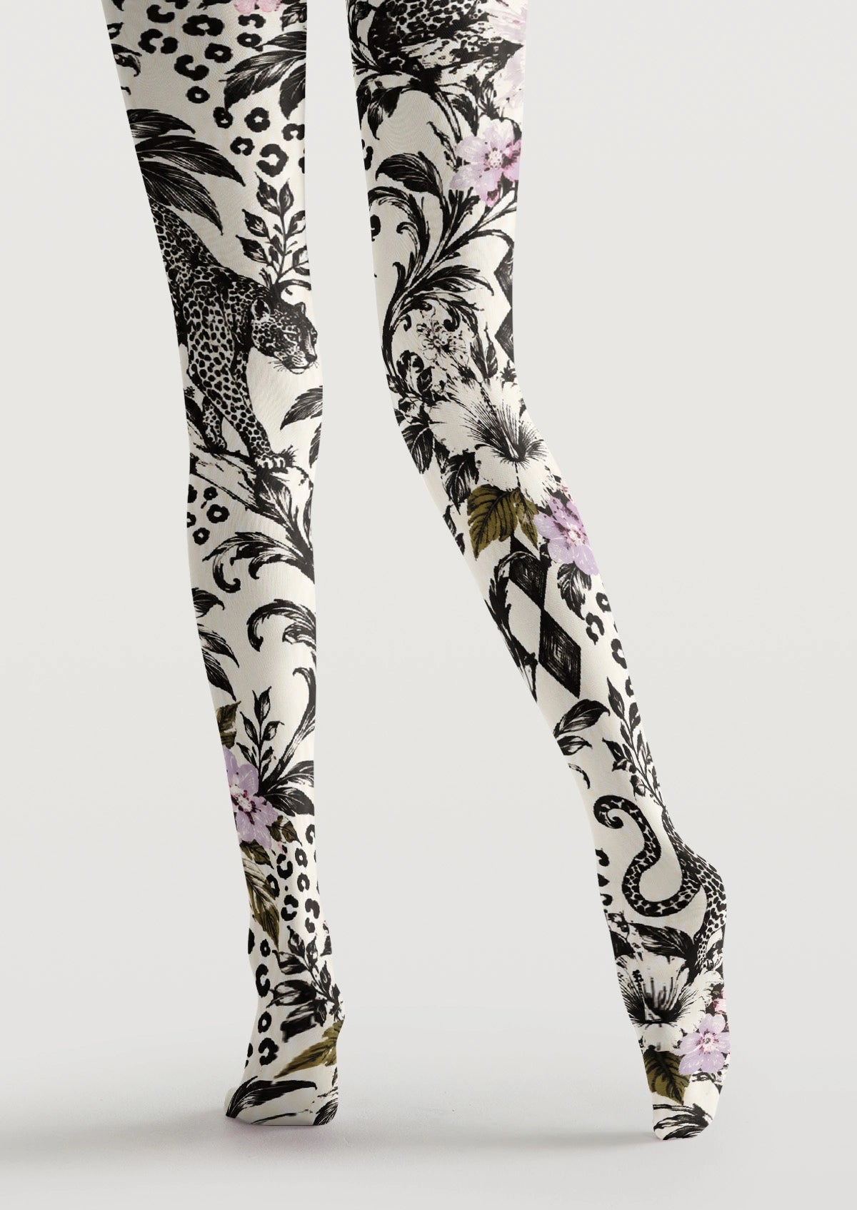 Flowers And Leopards Tights