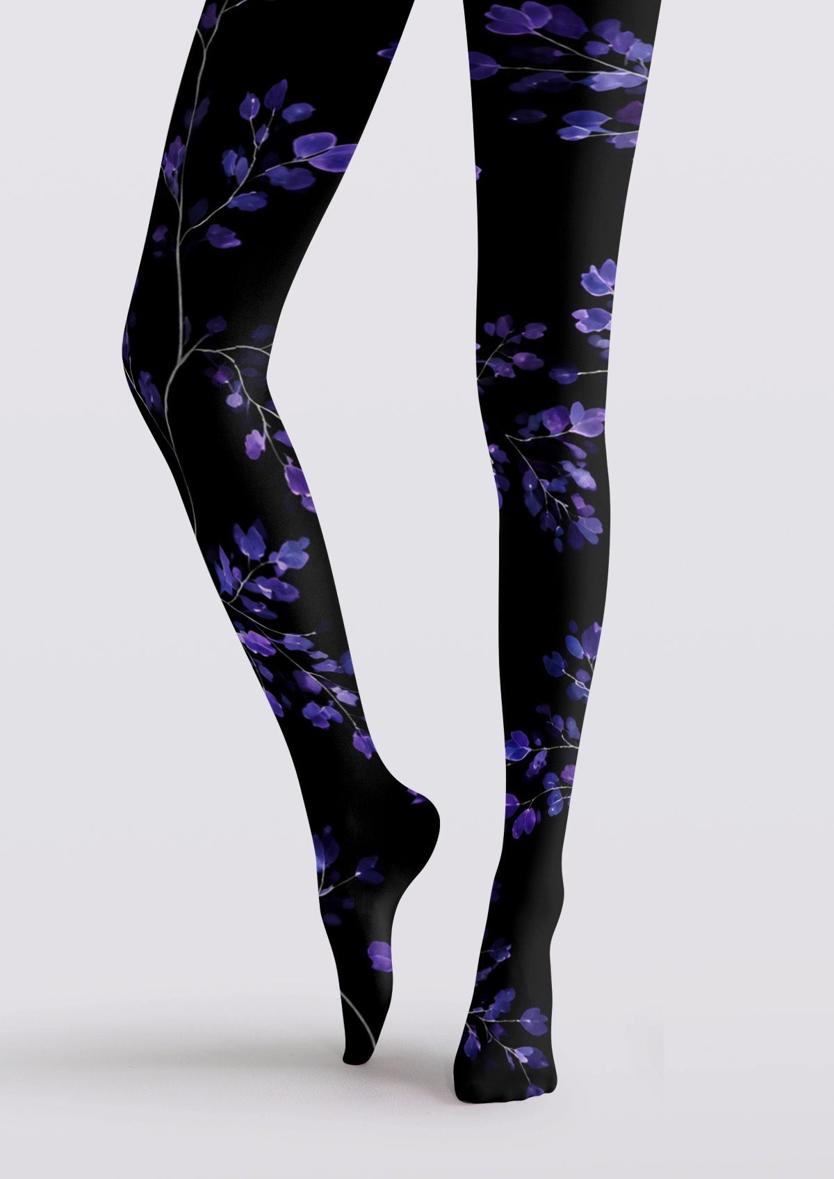 Purple Flowers Tights