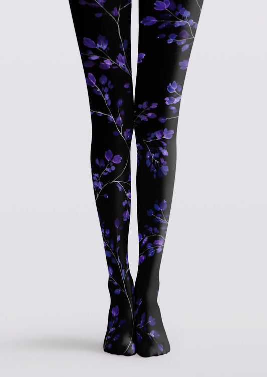 Purple Flowers Tights