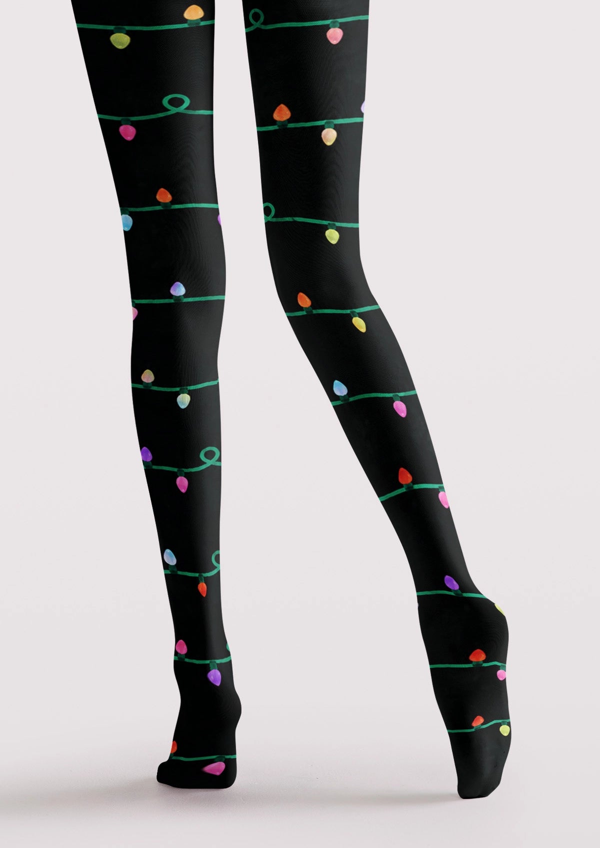 Black Christmas Lights Tights
