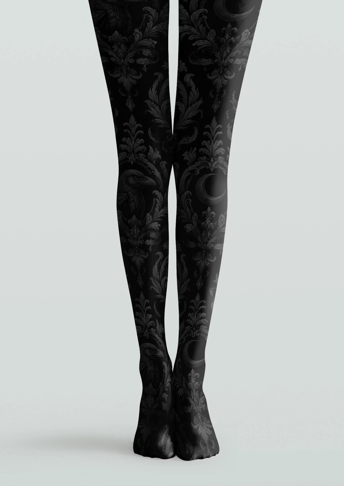 Black Raven And Moon Tights