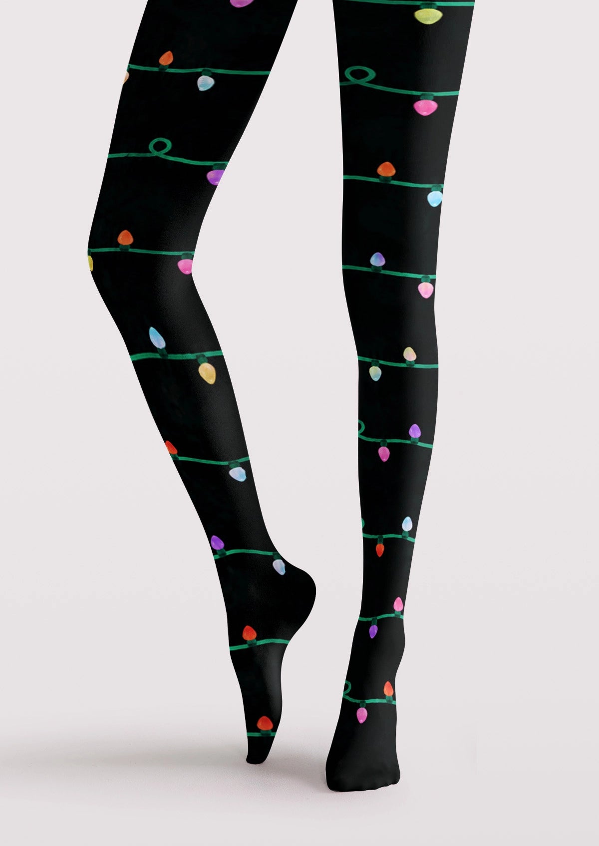Black Christmas Lights Tights