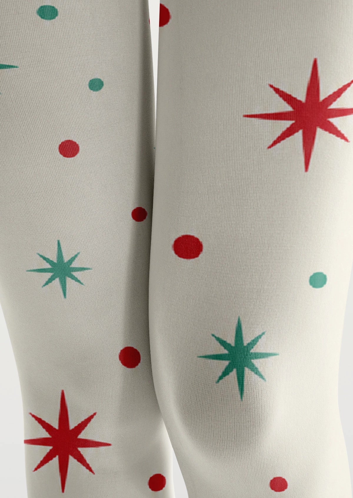 Christmas Stars And Polka Dots Tights