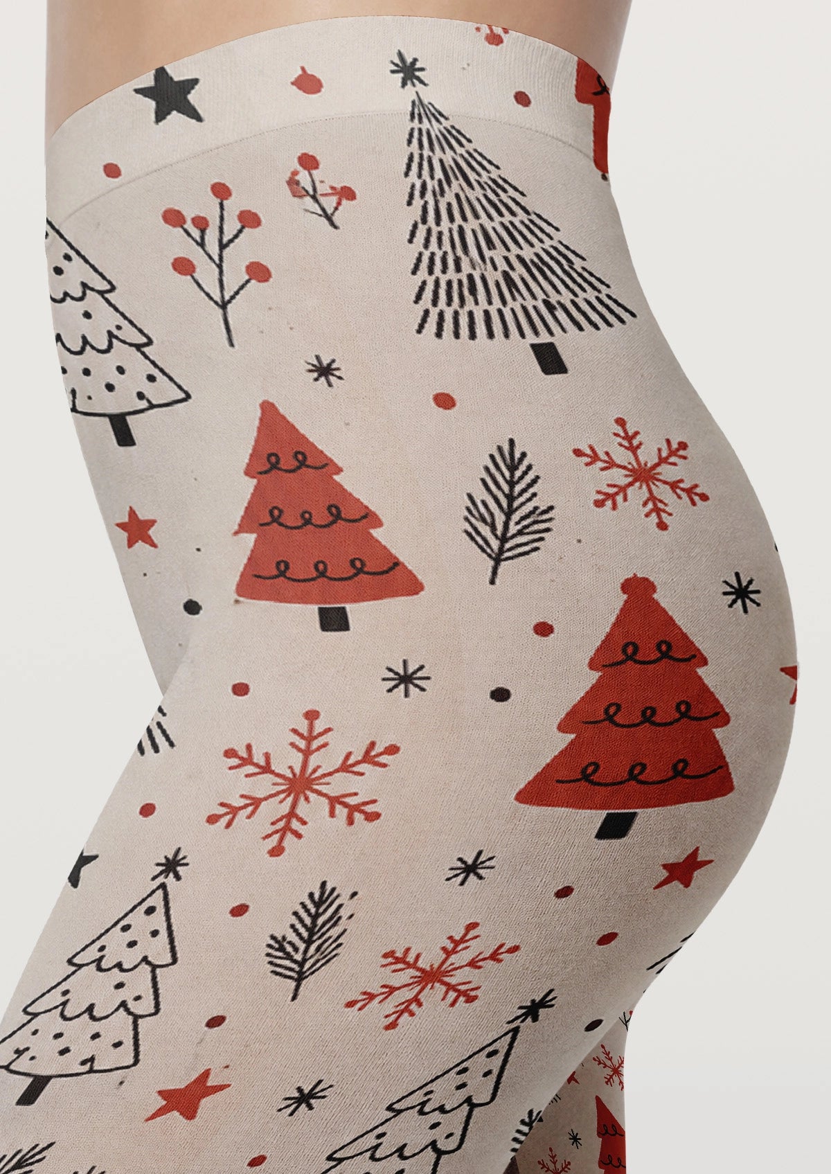 Christmas Tree Snowflakes Tights