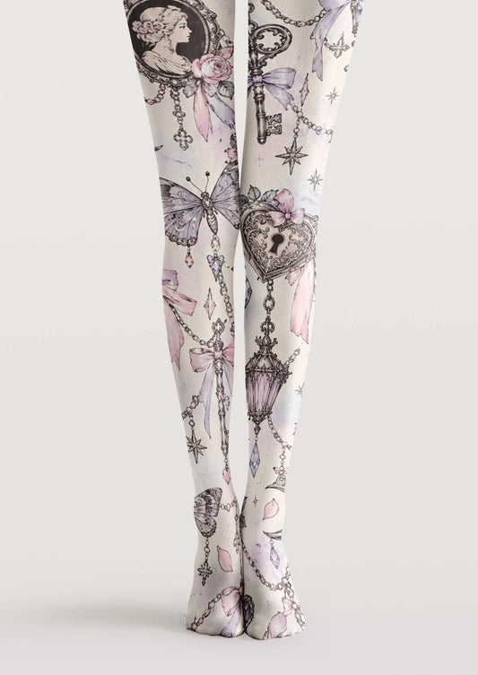 Pink Heart Lock Tights