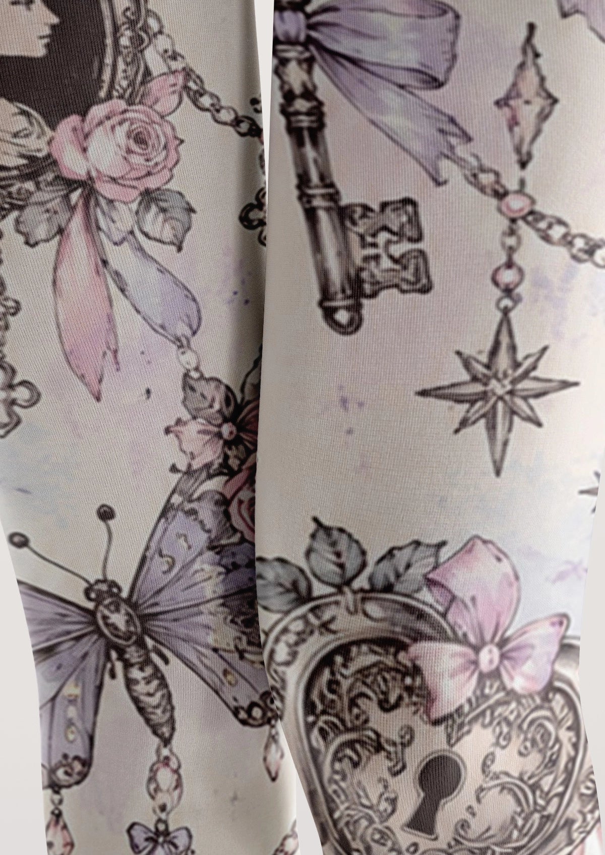 Pink Heart Lock Tights