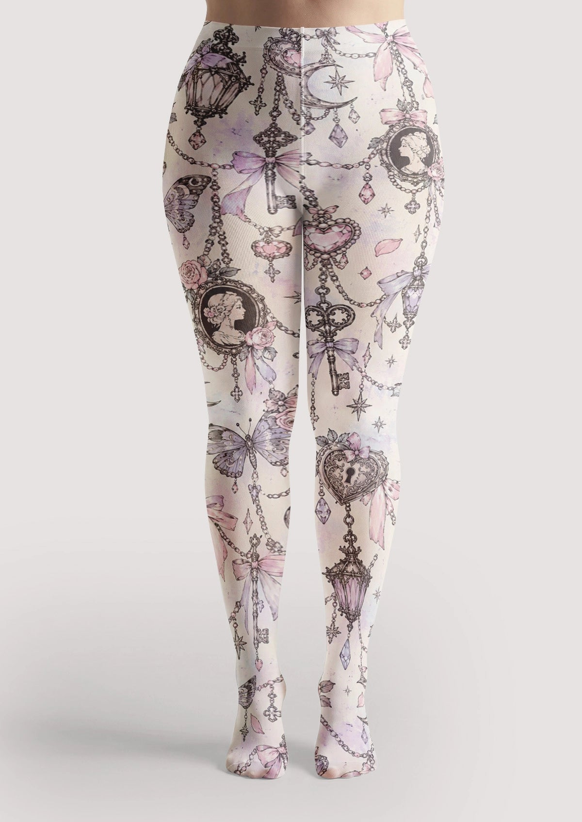 Pink Heart Lock Tights