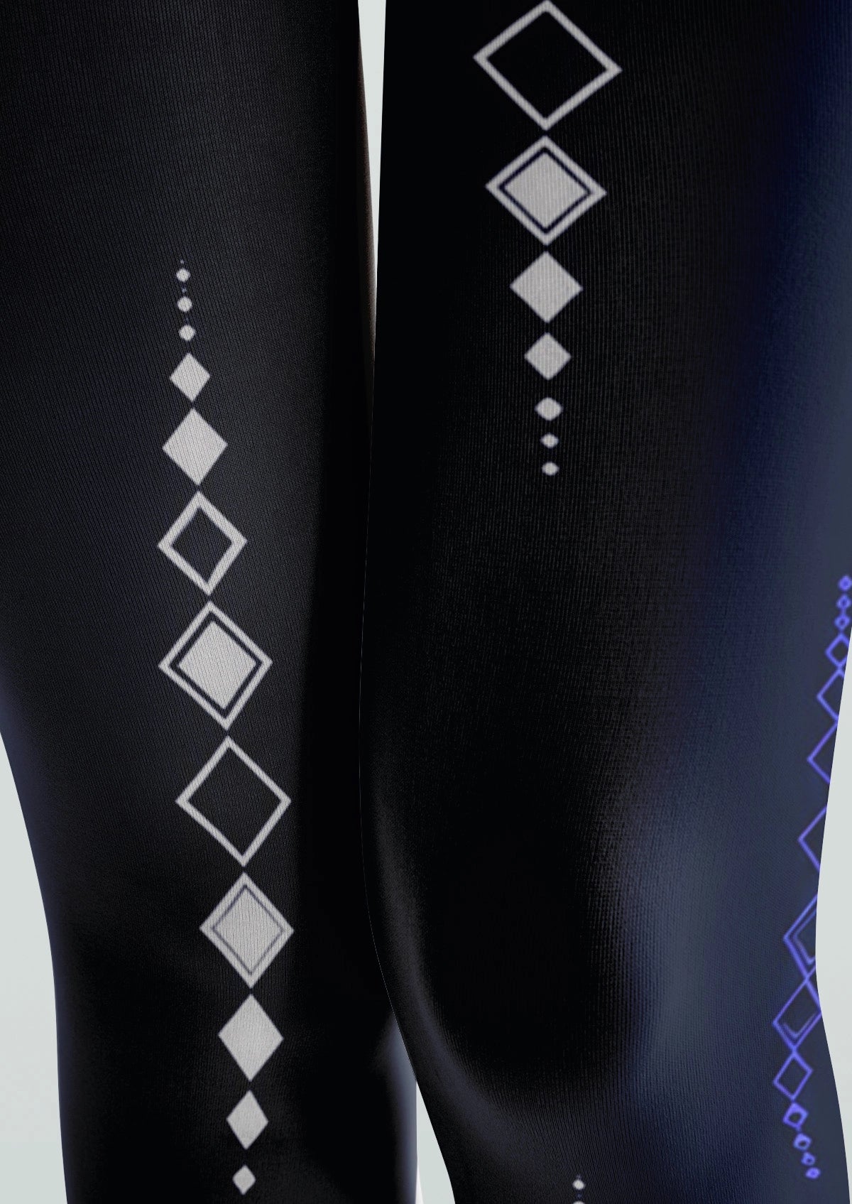Blue Diamond-Shaped Square Tights